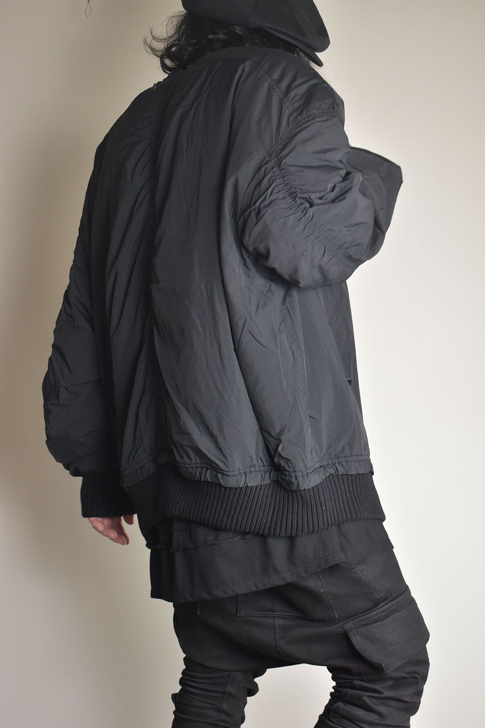 Over Sized Bomber Jacket"Black" / オーバーサイズボンバージャケット"ブラック"