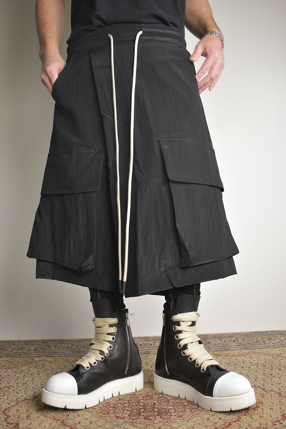 Skirt Shorts"Black / Cream" /スカートショーツ"ブラック/クリーム"