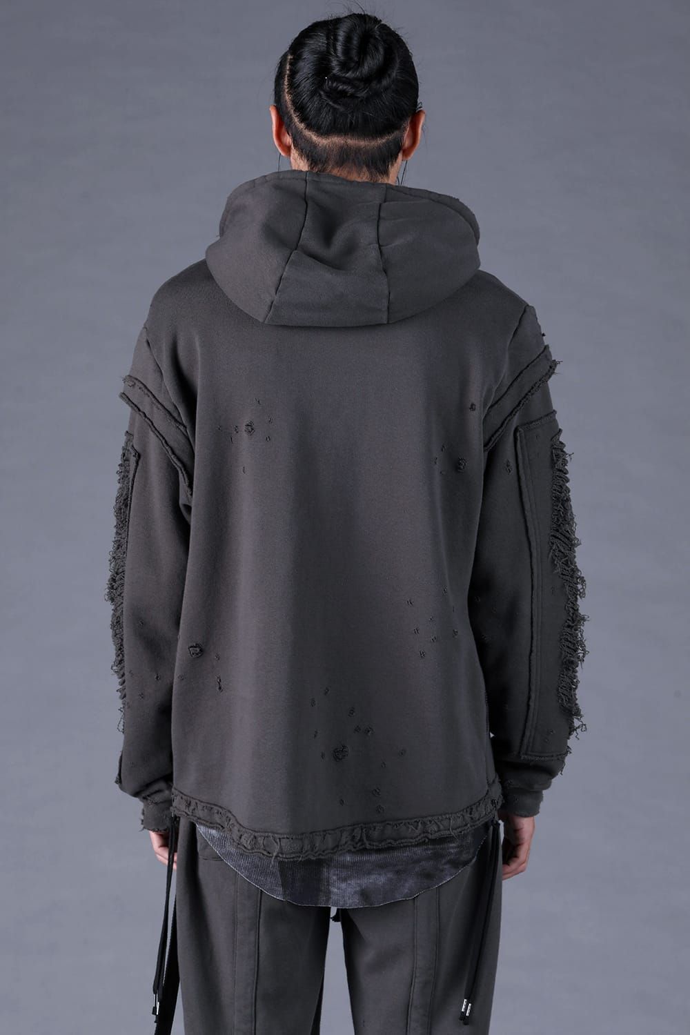 Untwisted Yarn Fleece Shotgun Zip-Up Hoodie"Charcoal" / 無撚糸裏毛ショットガンジップアップフーディー"チャコール"