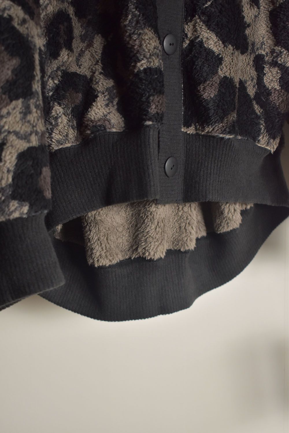 Large Leopard Fleece Cardigan "Dark Leopard" / ラージレオパードフリースカーディガン"ダークレオパード"