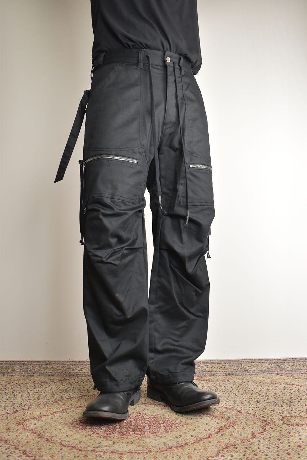 Jersey-like Denim Work Baggy Pants “Black" / ジャージーライクデニムワークバギーパンツ"ブラック"