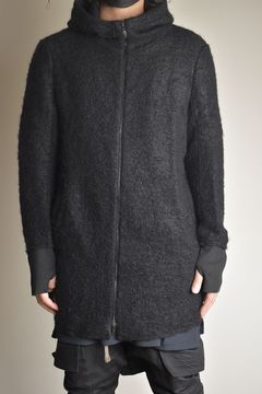 Mohair Knit Zip Hoodie "Black" / モヘアニットジップフーディ"ブラック"