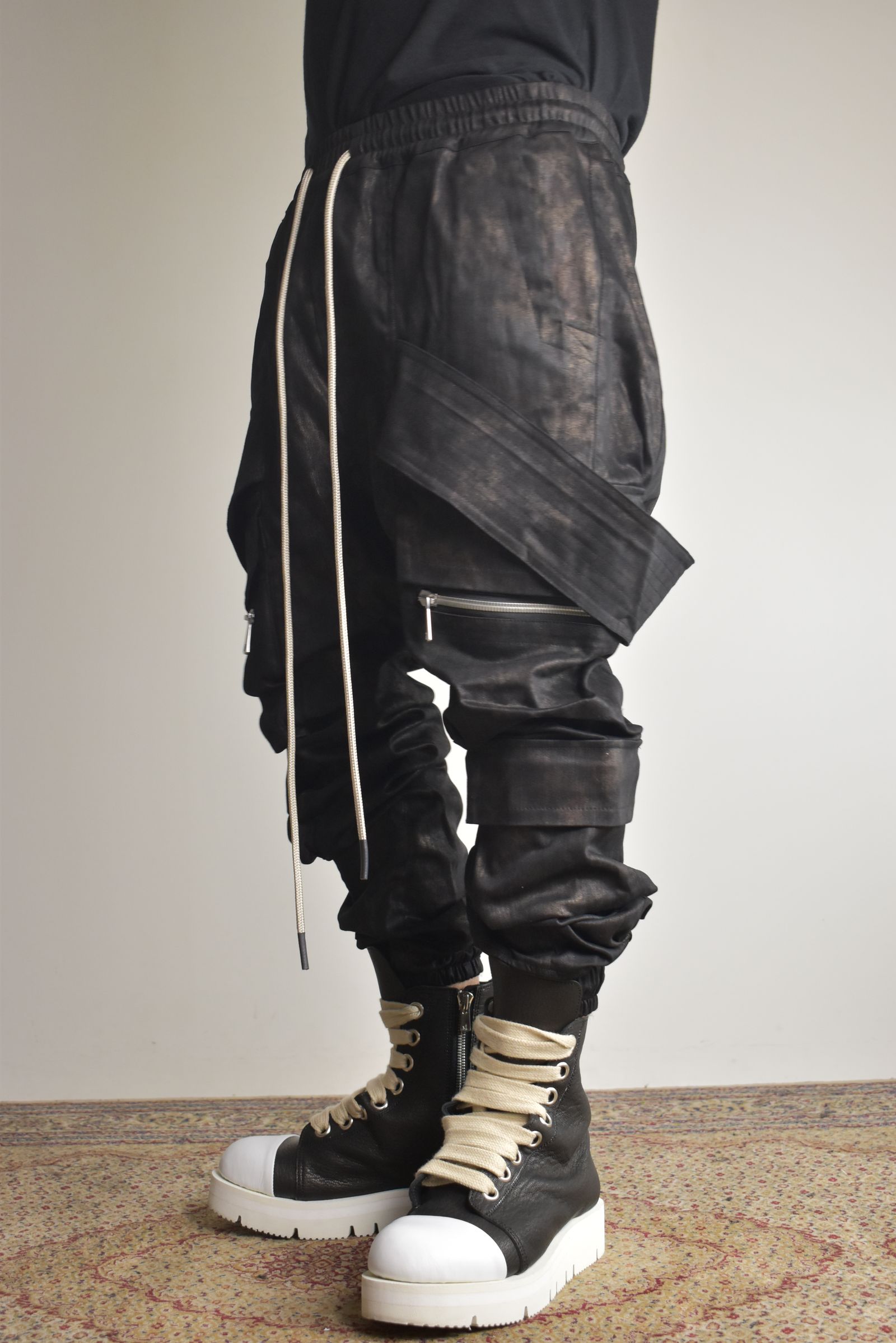 Metal Steam Camouflage Belt Cargo Jogger"Black × Brown" / メタルスチームカモフラージュ ベルトカーゴジョガー"ブラック×ブラウン"