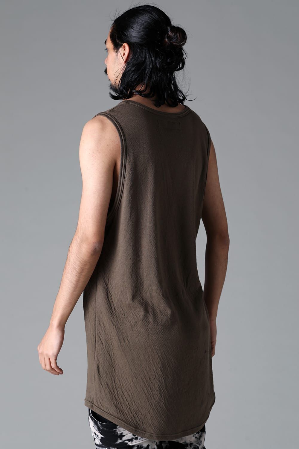 《2025AW先行予約》Double Gauze Long Tank Top"Black / Ivory /Khaki /Grey /D.Grey" /ダブルガーゼロングタンクトップ"ブラック/アイボリー/カーキ/グレー/ダークグレー"