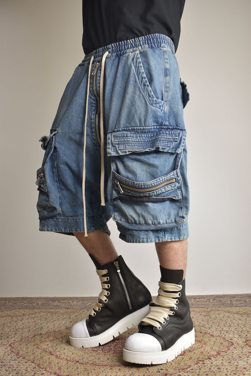 Vintage Denim Military Shorts"Blue" / ヴィンテージデニムミリタリーショーツ"ブルー"