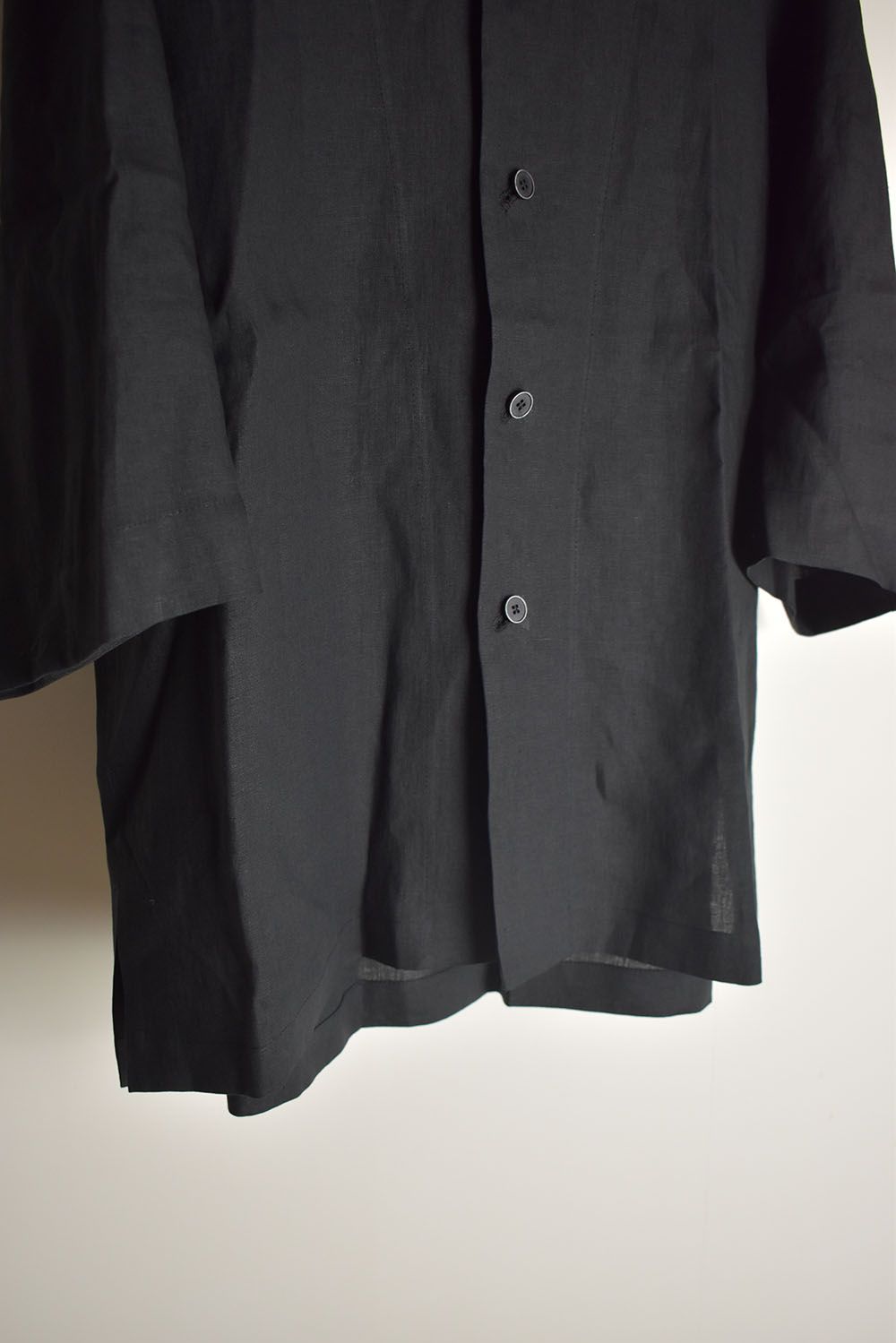 Elbow Length Band Collar Shirts"Lamp Black" / エルボーレングスバンドカラーシャツ"ランプブラック"