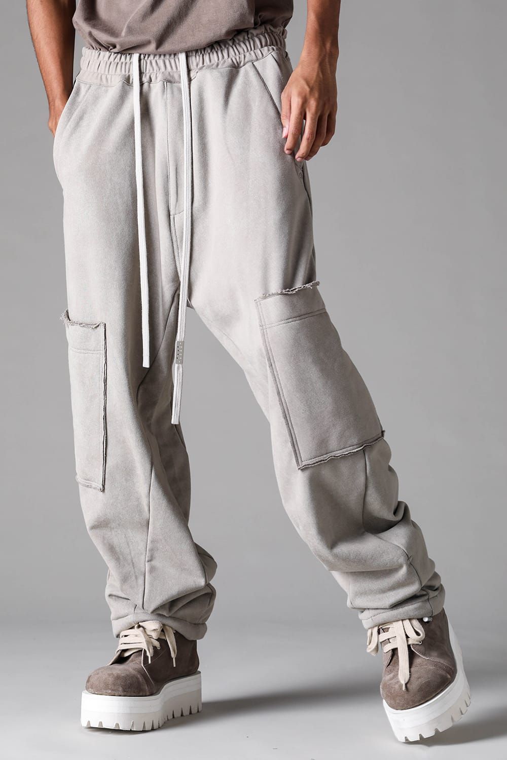 《2027SS先行予約》French Terry Wide Pants "Black / Grey / L.Beige"/ フレンチテリー裏毛ワイドパンツ"ブラック / グレー /ライトベージュ"
