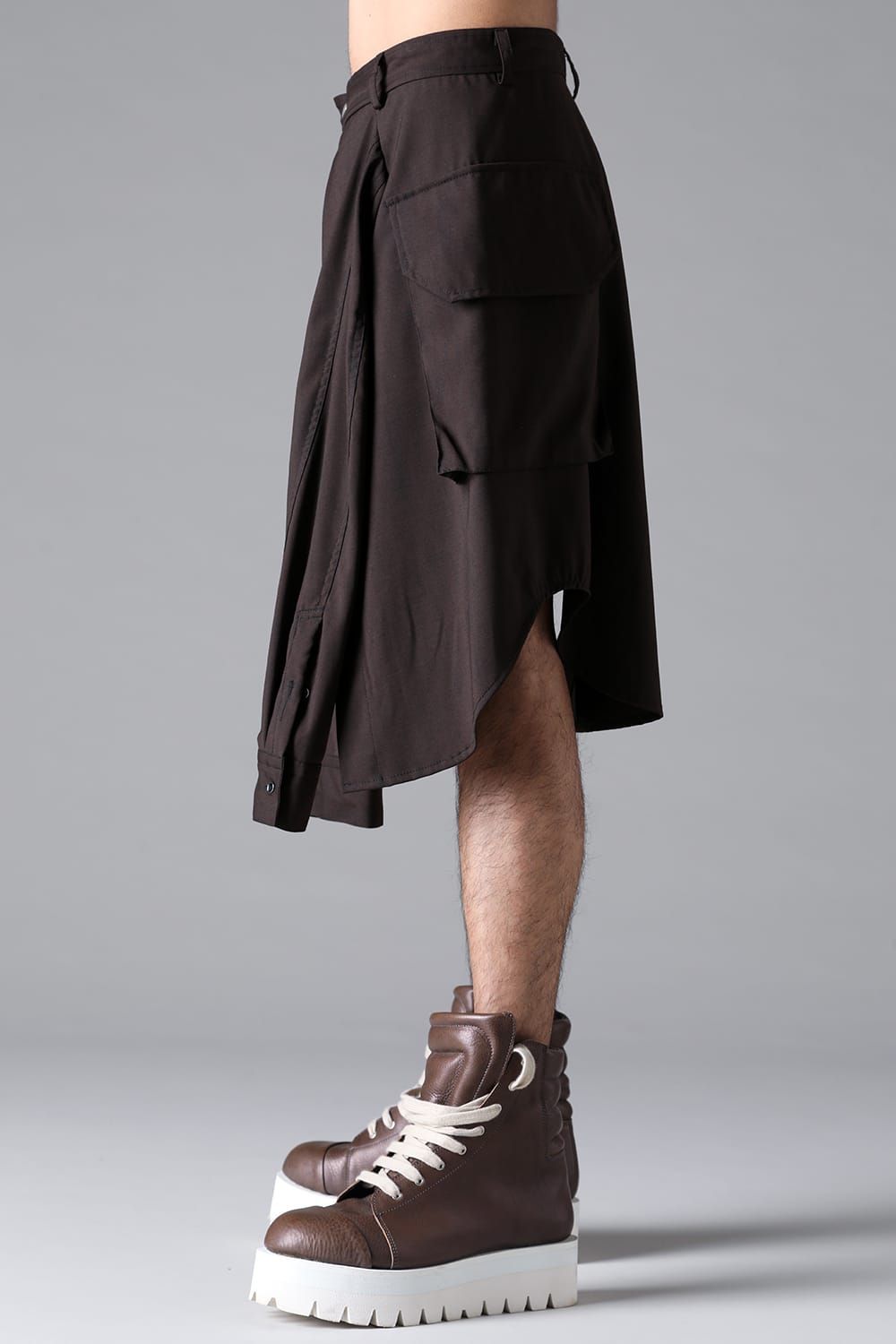 《2026SS先行予約》Abstract Sleeve Wrap Skirt"Black / Grey /Brown" / アブストラクトスリーブラップスカート"ブラック/グレー/ブラウン"