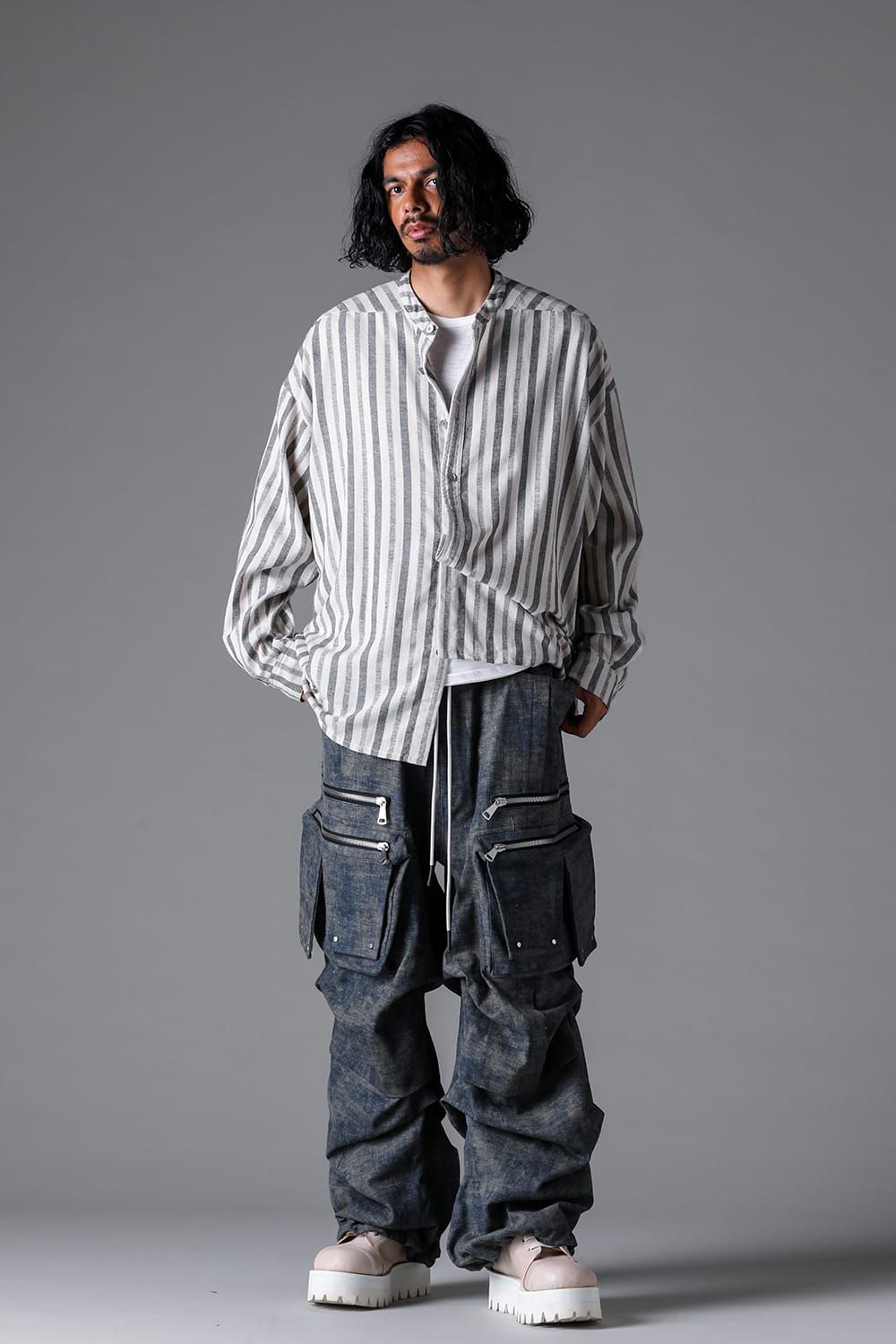 《2026SS先行予約》Blended Shades Denim Cargo Tuck Wide Pants"D.verdigris / L.verdigris /Steel Blue"/ ブレンデッドシェイドデニムカーゴタックワイドパンツ"ダークベルディグリ/ライトベルディグリ/スティールブルー"