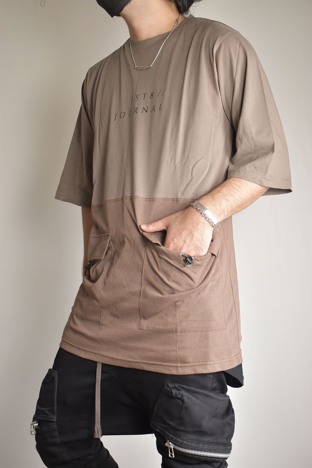 Switching Pocket Tee"Walnut" / スウィッチングポケットTee"ウォルナット"