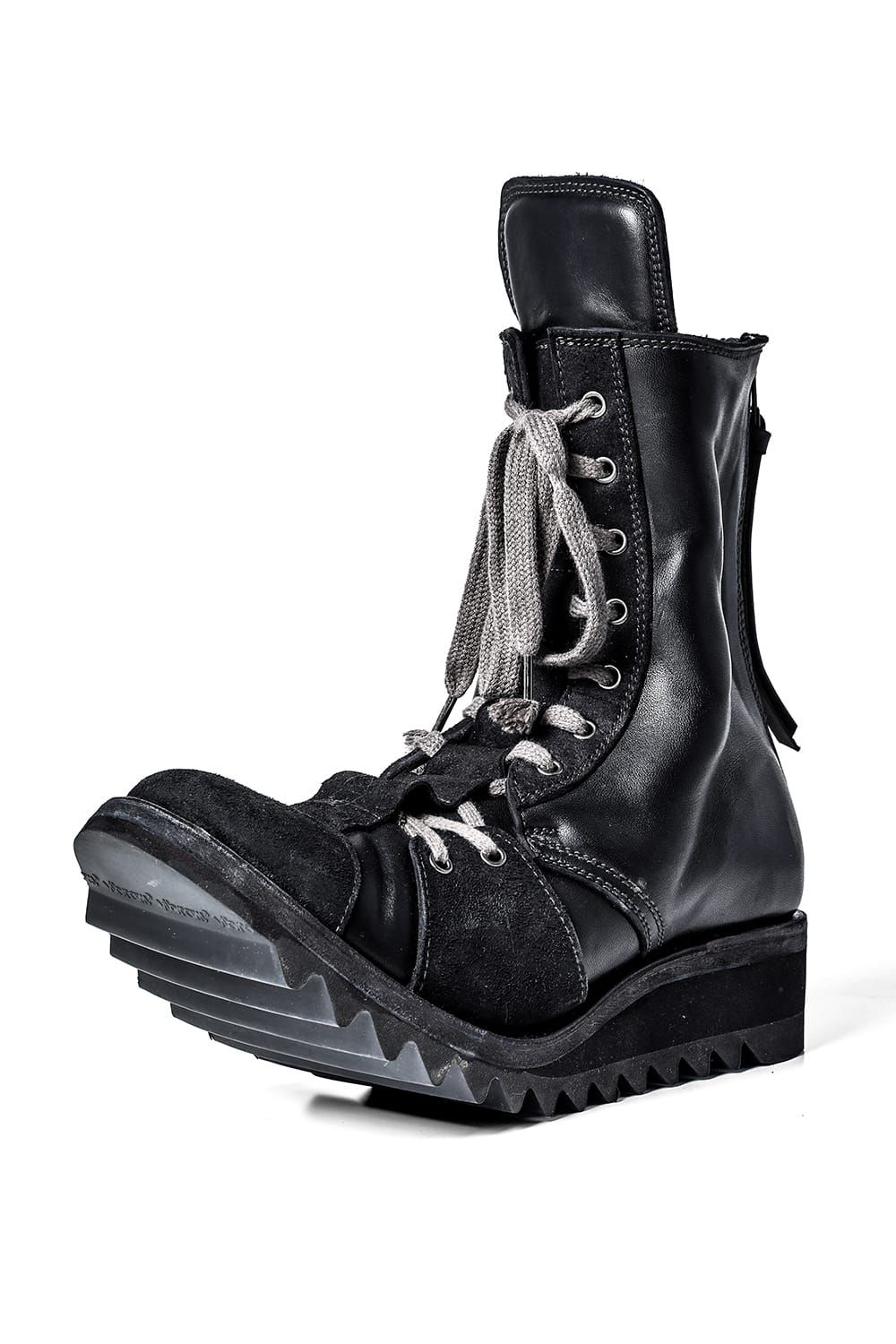 Horse Leather Shark Sole Lace-Up Boots "Black" / ホースレザーシャークソールレースアップブーツ"ブラック"