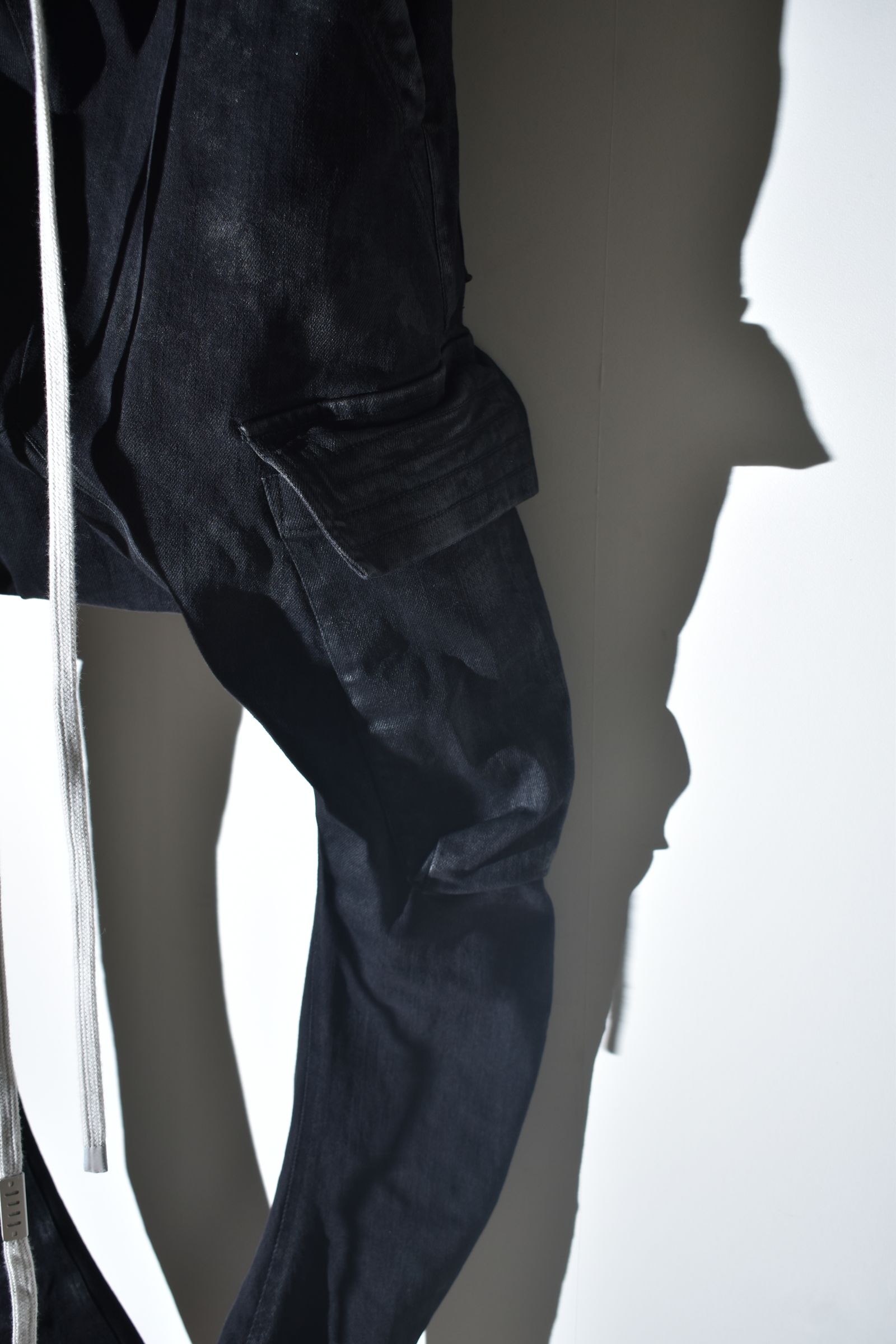 Coating Cargo Saroel Skinny"Black" / コーティングサルエルカーゴスキニー"ブラック"