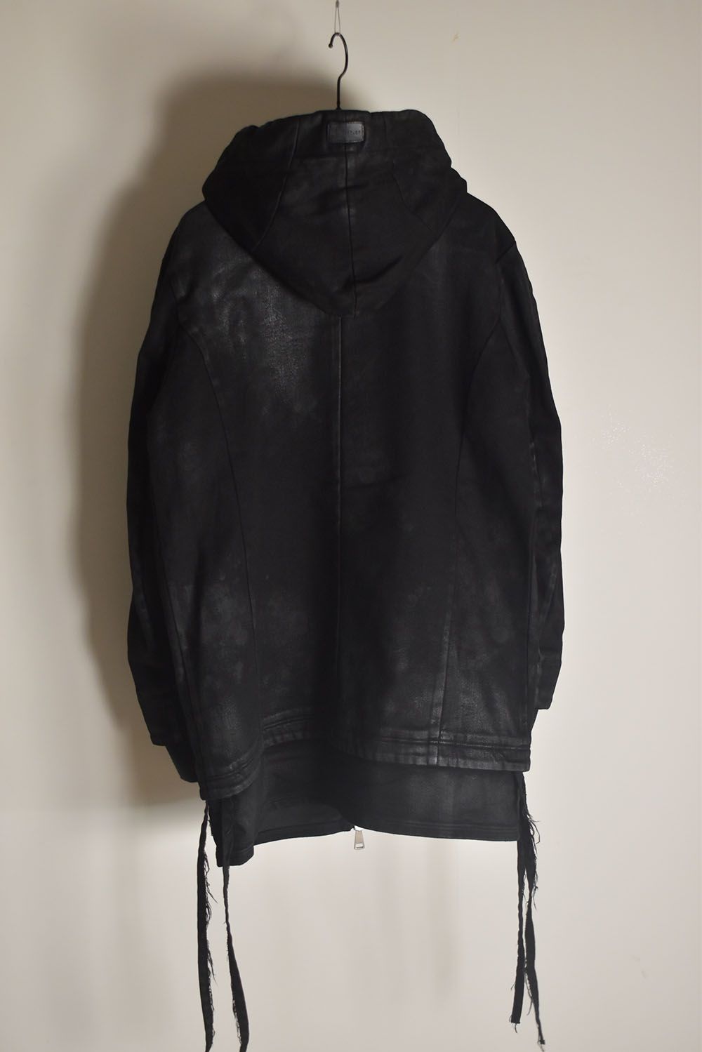 Coated Bonding Hoodie Denim Blouson"Black" / コーディングボンディングフーデッドデニムブルゾン"ブラック"