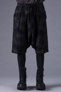 《2027SS先行予約分》Crack-Coated Jersey Sarrouel Shorts"Black" / クラックコーティングジャージーサルエルショートパンツ"ブラック"