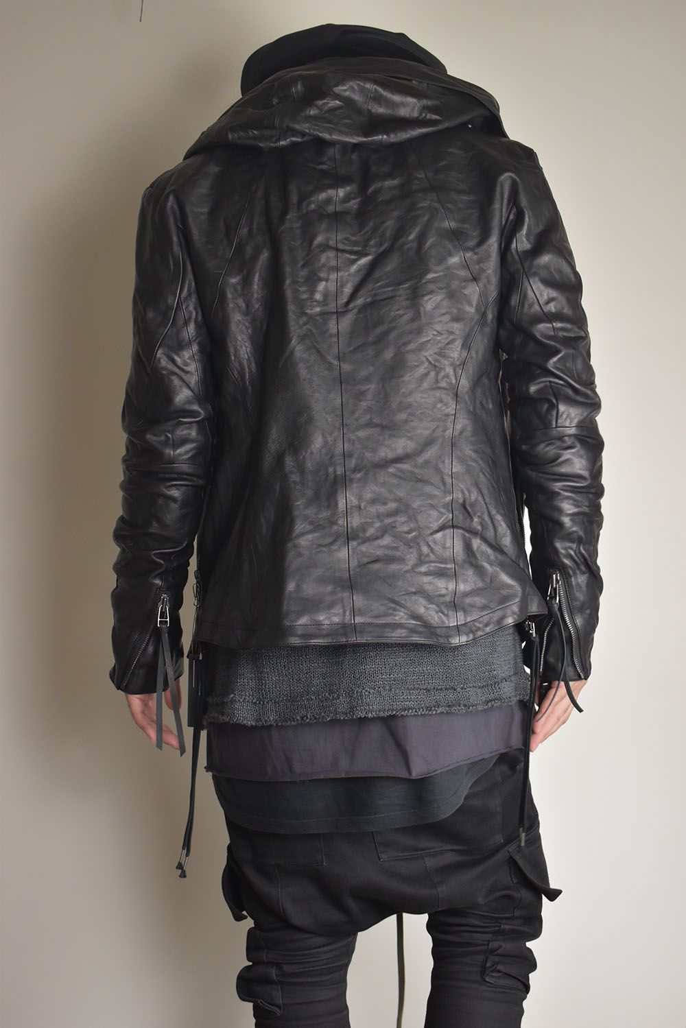 Horse Leather Hood Attachd Jacket "Black" / ホースレザーフードアタッチドジャケット"ブラック"