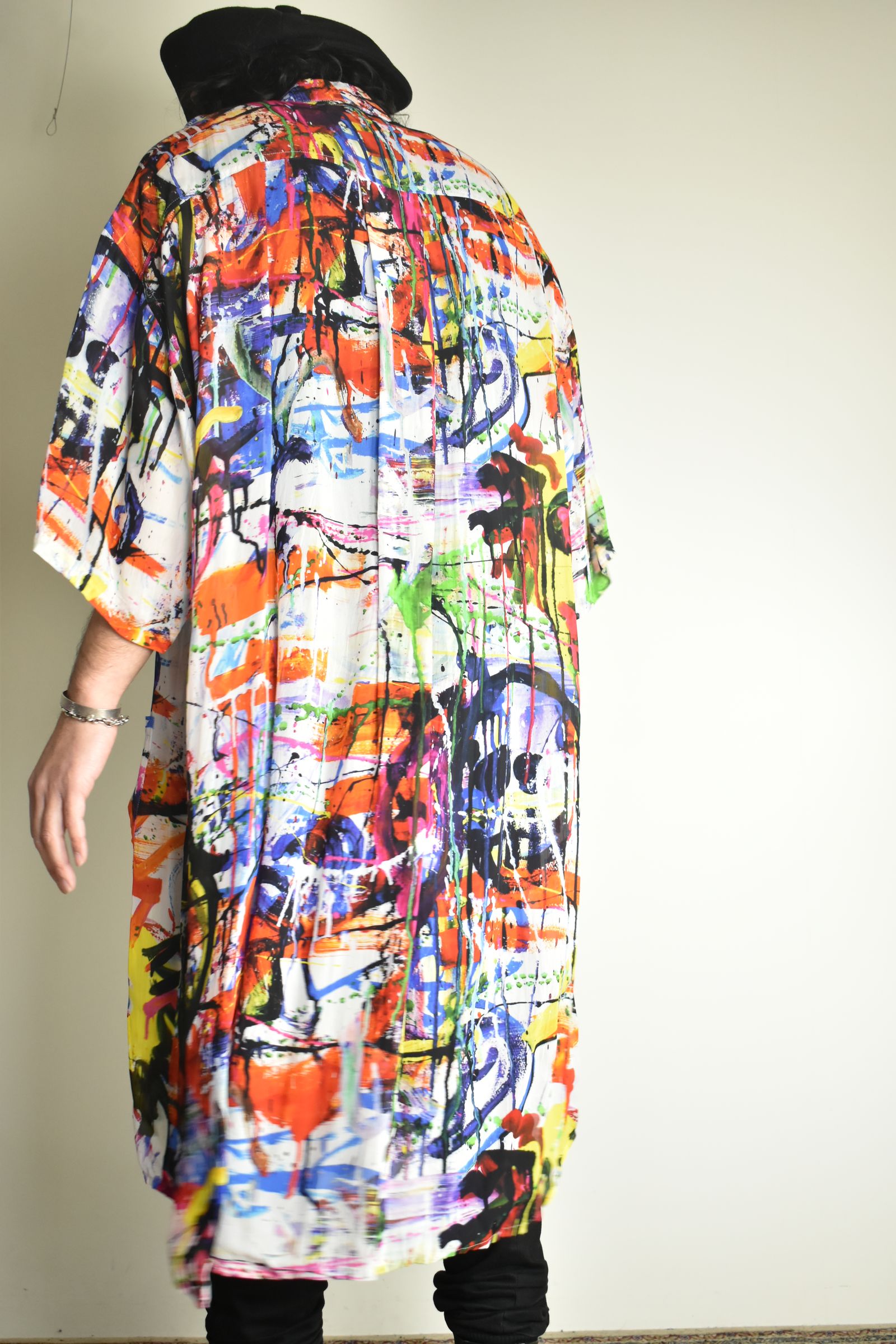 Rayon Chiffon Inkjet Print Short-Sleeved Big Shirt&Dress"Color Print" / レーヨンシフォンインクジェットプリント半袖ビッグシャツ / ワンピース"カラープリント"