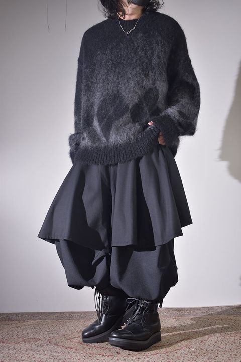 ショートブルゾン×レイヤードワイドサルエル