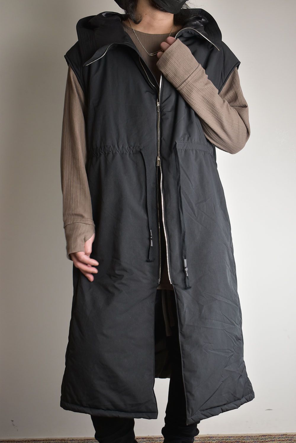 Chill Buster Sleeve Less Long Parka"Black"/チルバスタースリーブレスロングパーカー"ブラック"