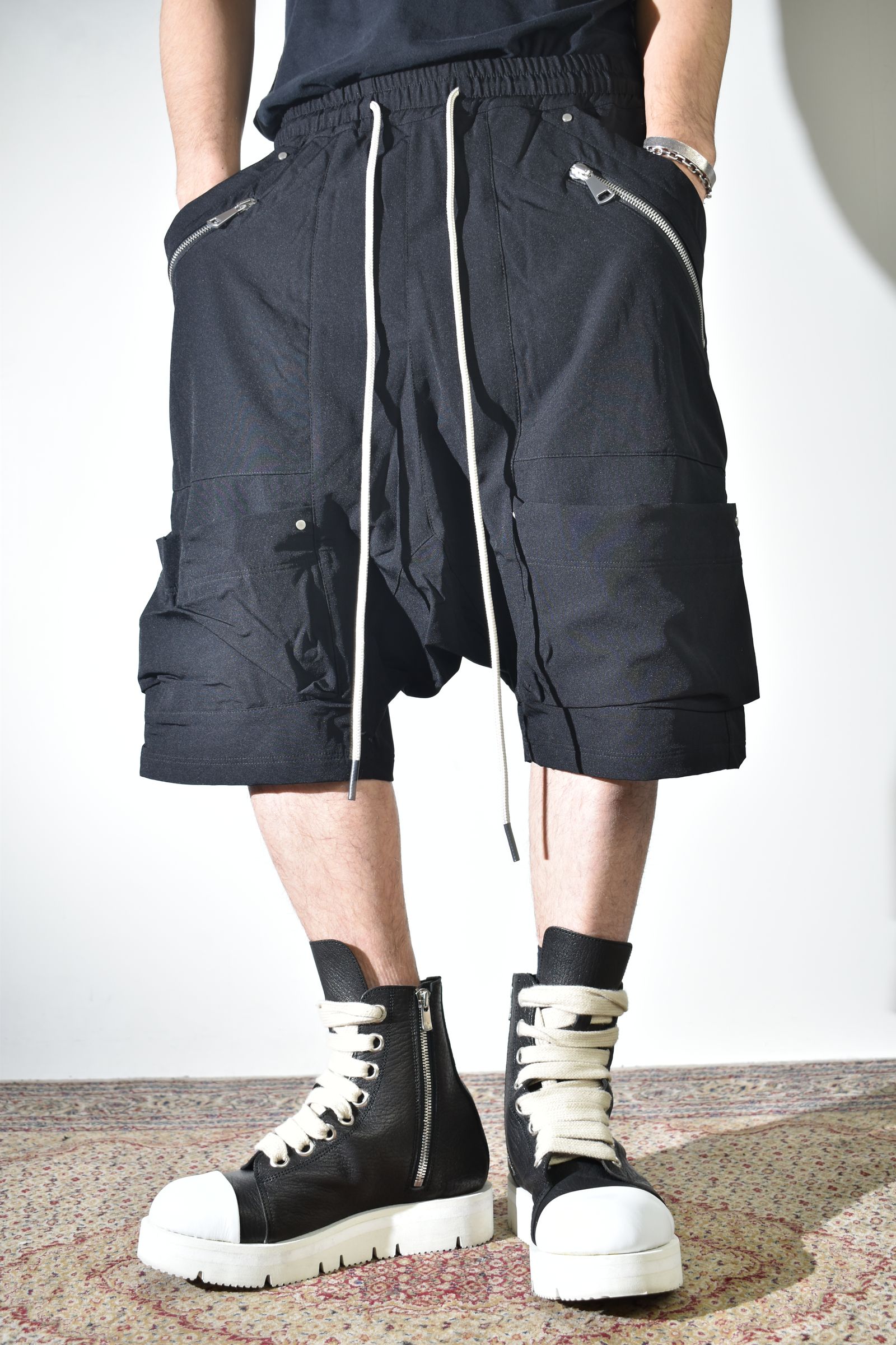 Stretch Nylon Cargo Shorts"Black" / ストレッチナイロンカーゴショーツ"ブラック"
