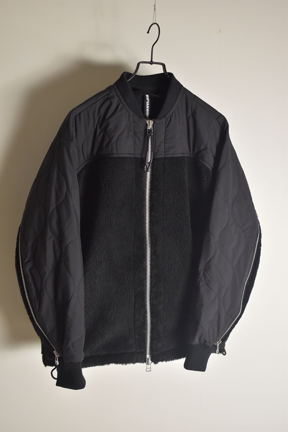 Combination Zip Boa Jersey"Black" / コンビネーションジップボアジャージー"ブラック"