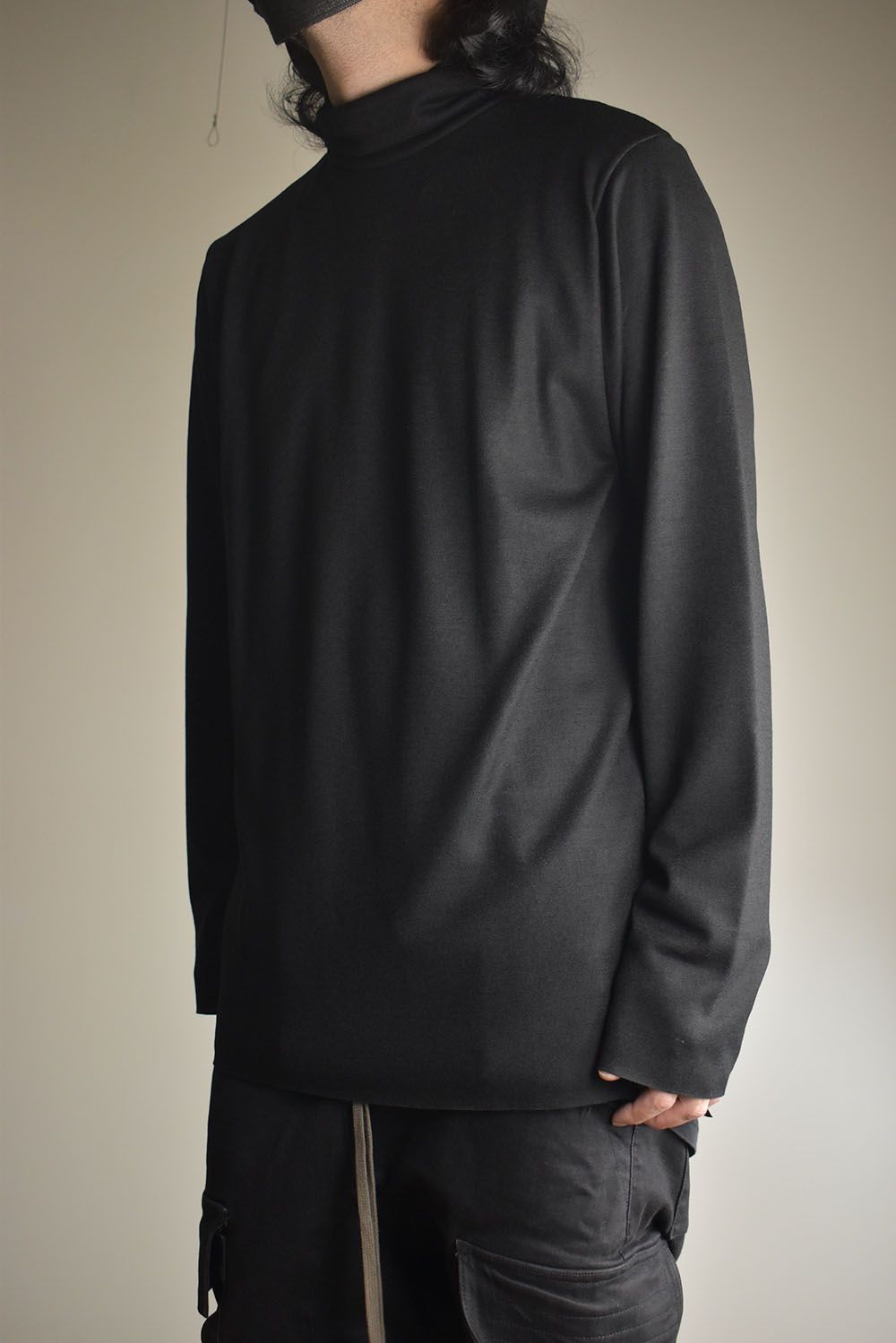 High Neck  Long Pullover "Black" / ハイネックロングプルオーバー"ブラック"