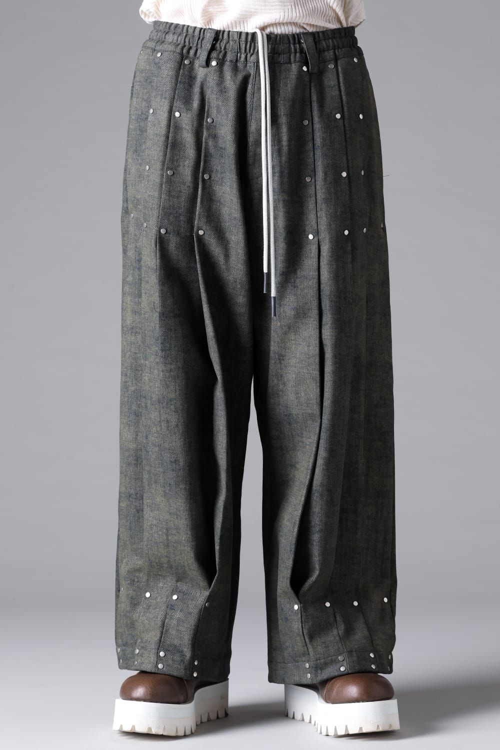《2026SS先行予約》Blended Shades Denim  Pleats Tuck WideL Pants"D.verdigris/L.verdigris/Steel Blue"/ブレンデッドシェイドデニムプレートタックワイドパンツ"ダークベルディグリ/ライトベルディグリ/スティールブルー"