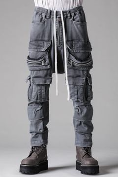 《2027SS先行予約》Vintage Dyed Sarrouel Flare Pants"D.Grey" / ヴィンテージダイサルエルフレアパンツ"ダークグレー"