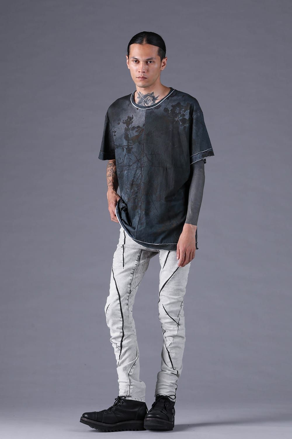 《2027SS先行予約分》Stretch Denim Overlock Twist Curve Pants"White" / ストレッチデニムオーバーロックツイストカーブパンツ"ホワイト"