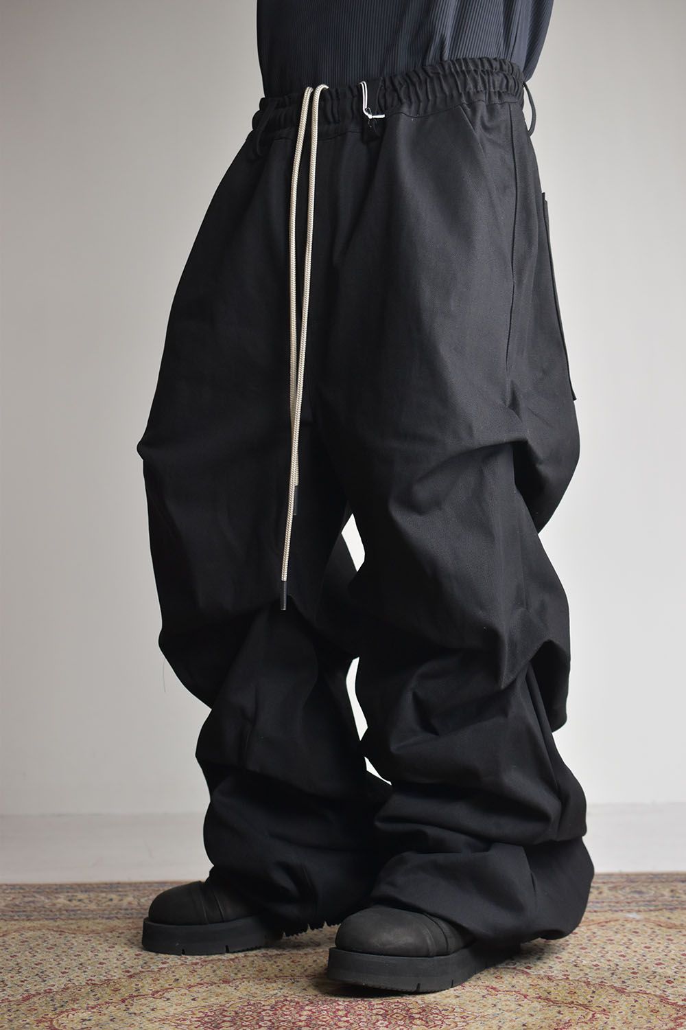 《2025AW先行予約》Denim Tuck Wide Pants"Black/Navy"/デニムタックワイドパンツ"ブラック/ネイビー"