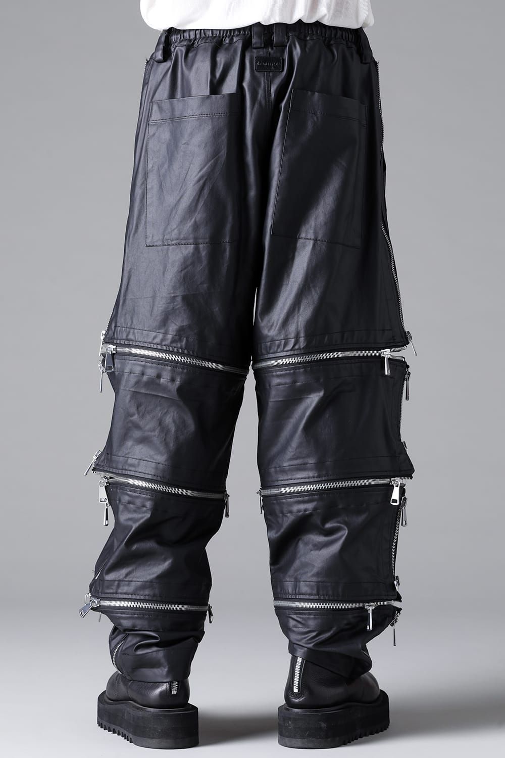 《2026SS先行予約》Matte Coating Zip Wide Pants"Black" / マットコーティングジップワイドパンツ"ブラック"