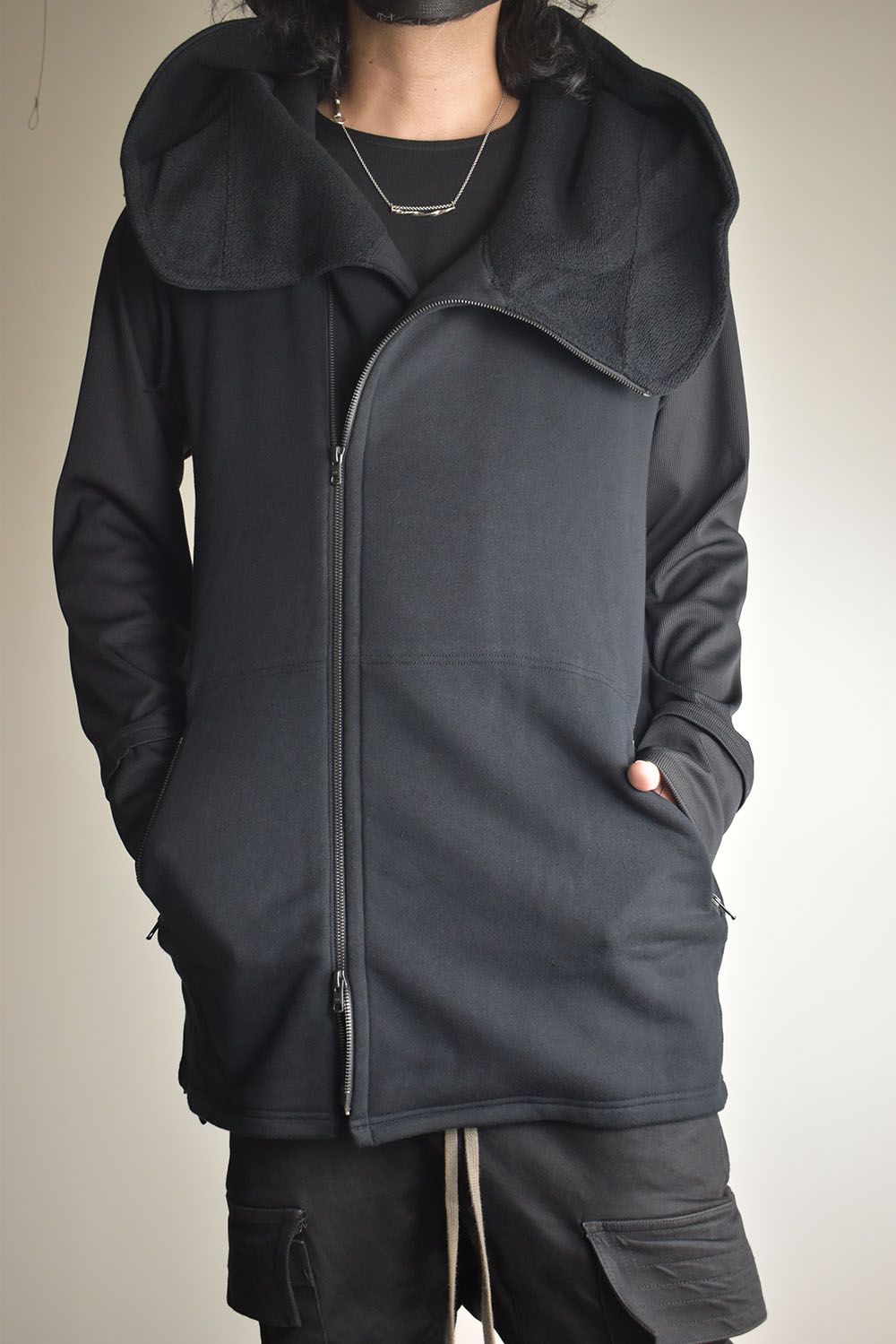 Over Sized Sleeve Less Hoodei"Black" /オーバーサイズスリーブレスフーディ"ブラック"