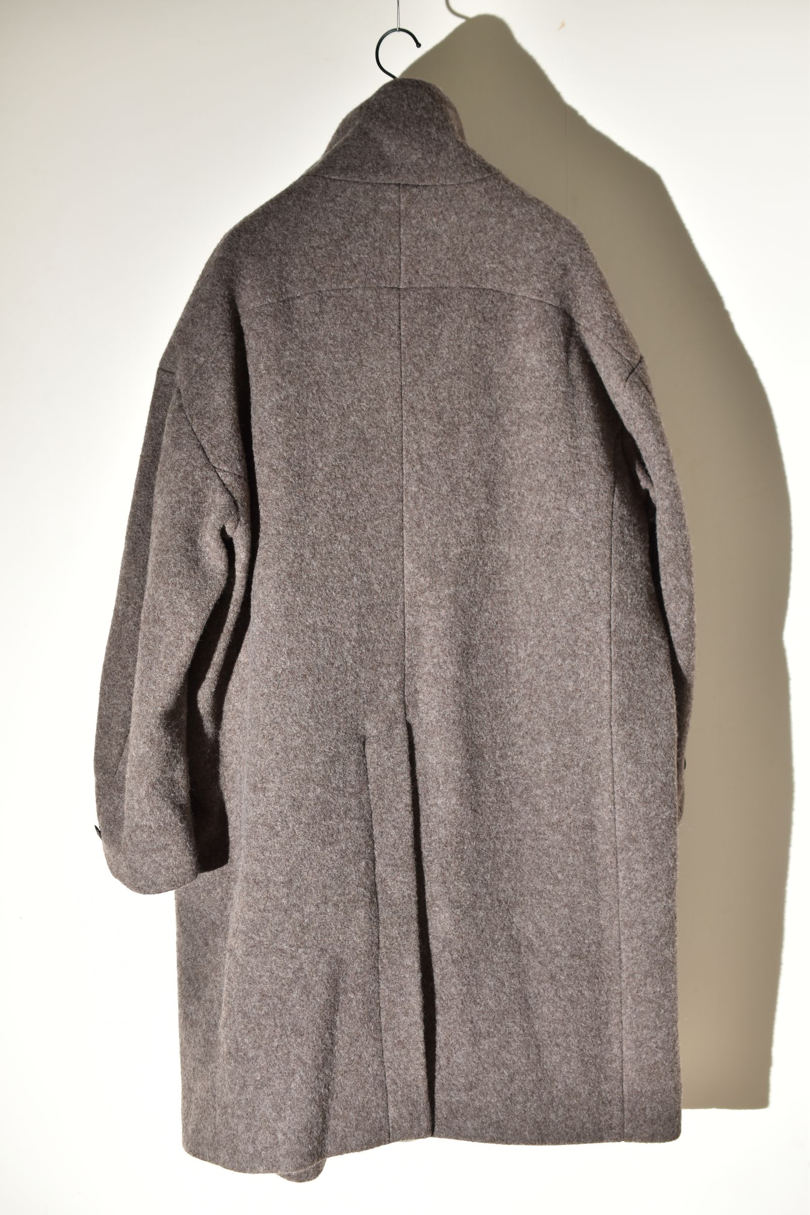 Wool Pile High Neck Coat "GreyBeige" / ウールパイルハイネックコート"グレーベージュ"