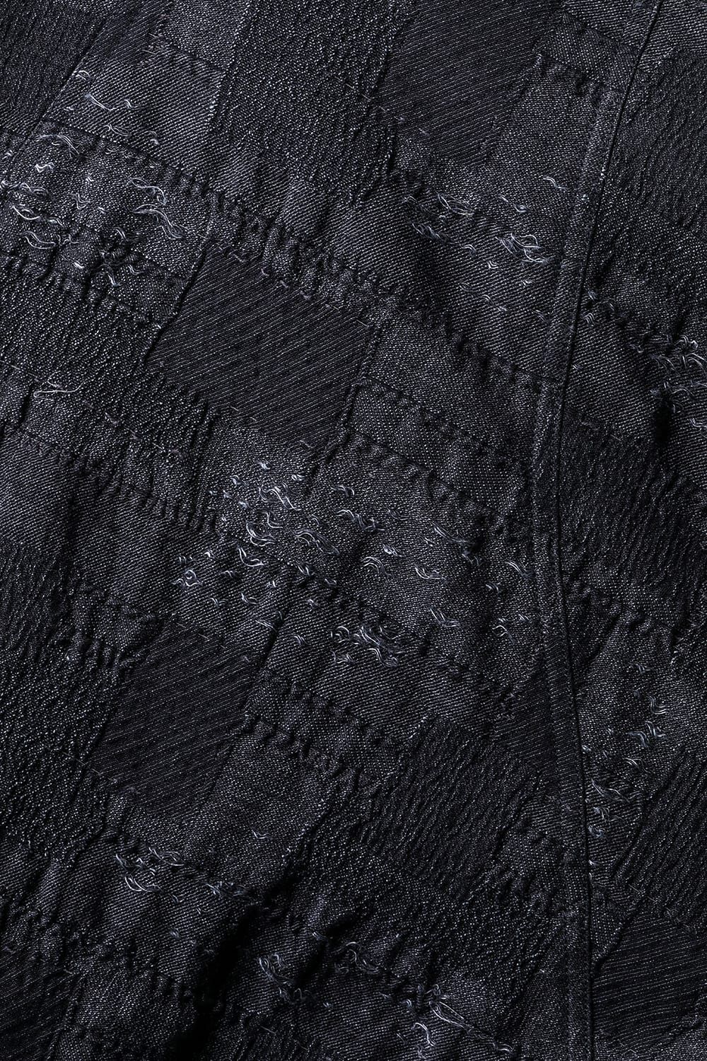 Crust Jacquard Salopette Layered Jacket"Black" / クラストジャガードサロペットレイヤードジャケット"ブラック"