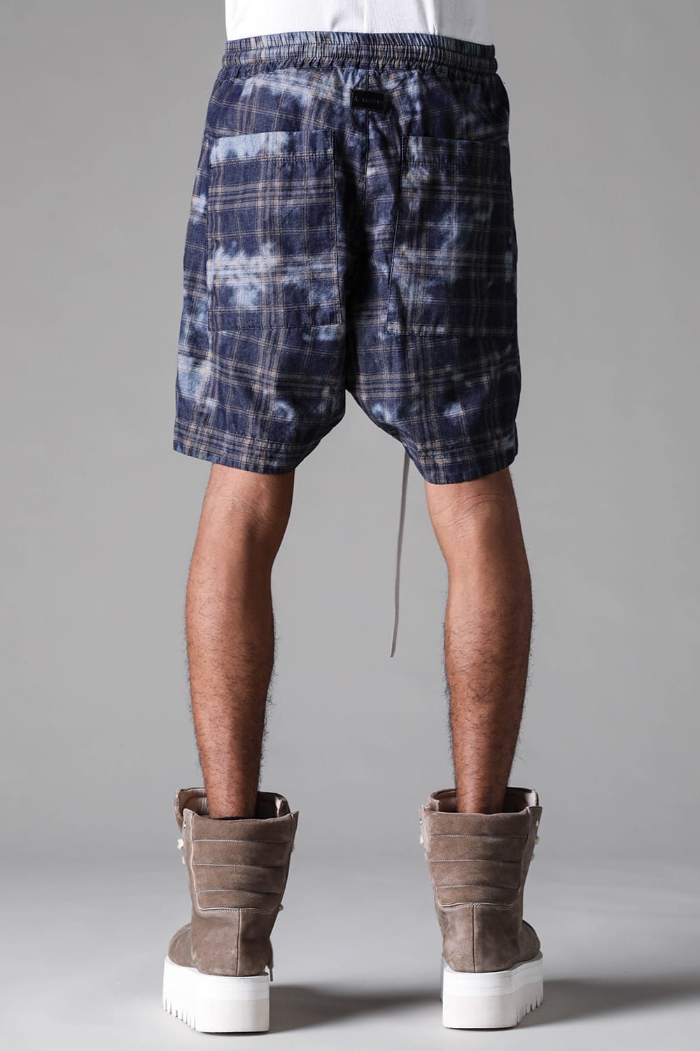 《2027SS先行予約》Check Side Slit Shorts"Navy Check" / チェックサイドスリットショーツ"ネイビーチェック"