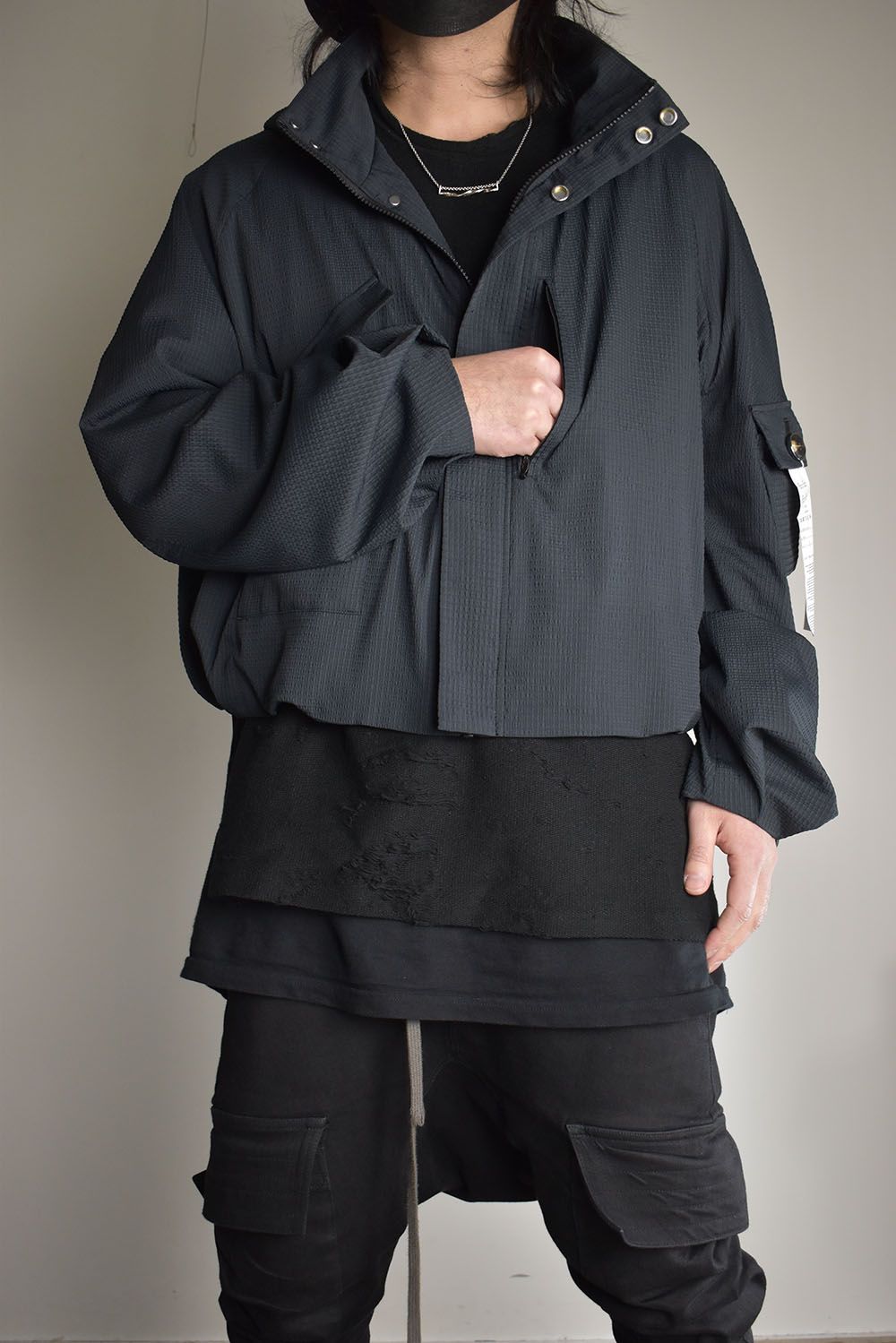 Cropped Hood Blouson"Black" / クロップドフードブルゾン"ブラック"