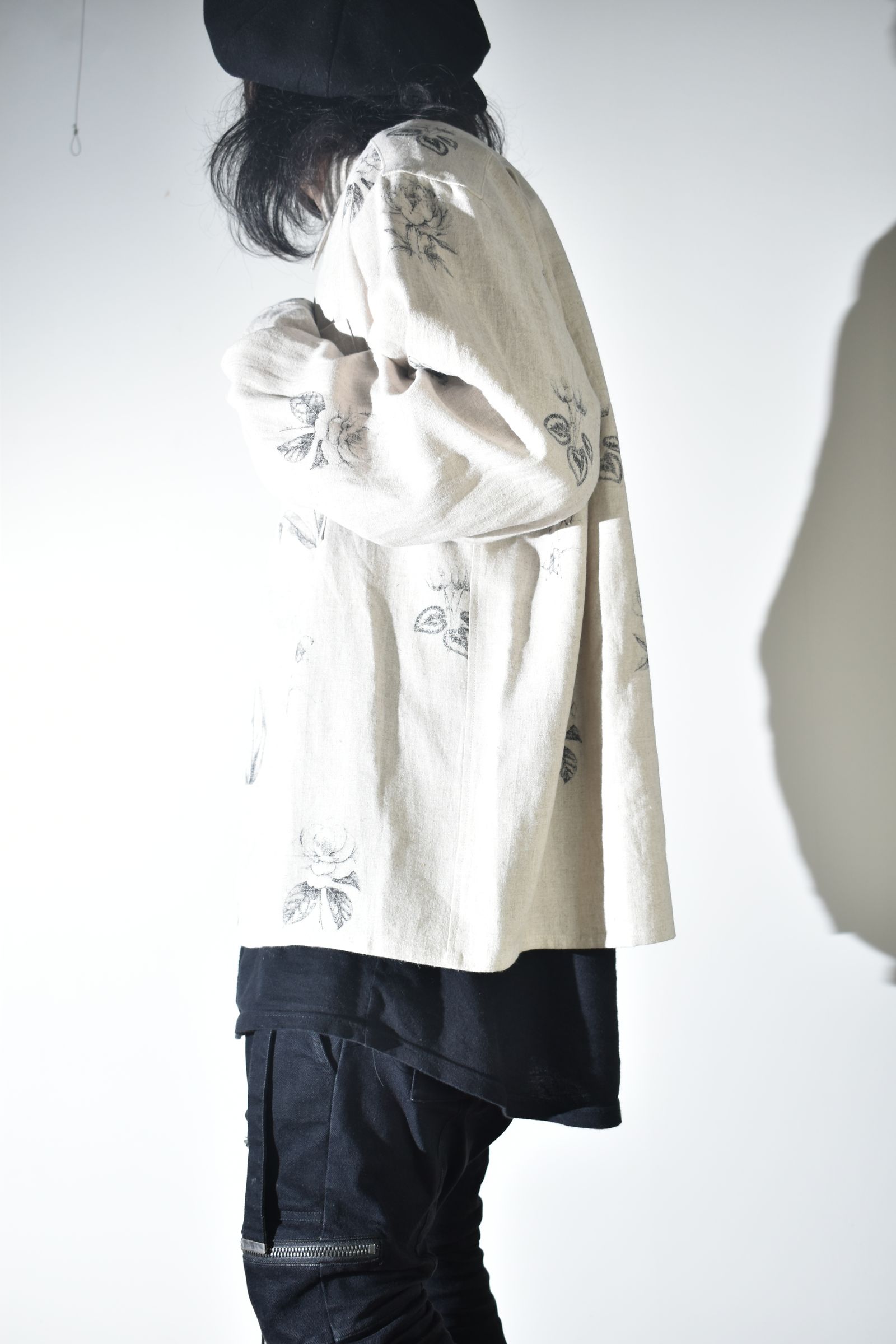 Botanical Print Oversized Shirt "Ecru" / ボタニカルプリントオーバーサイズシャツ"エクリュ"