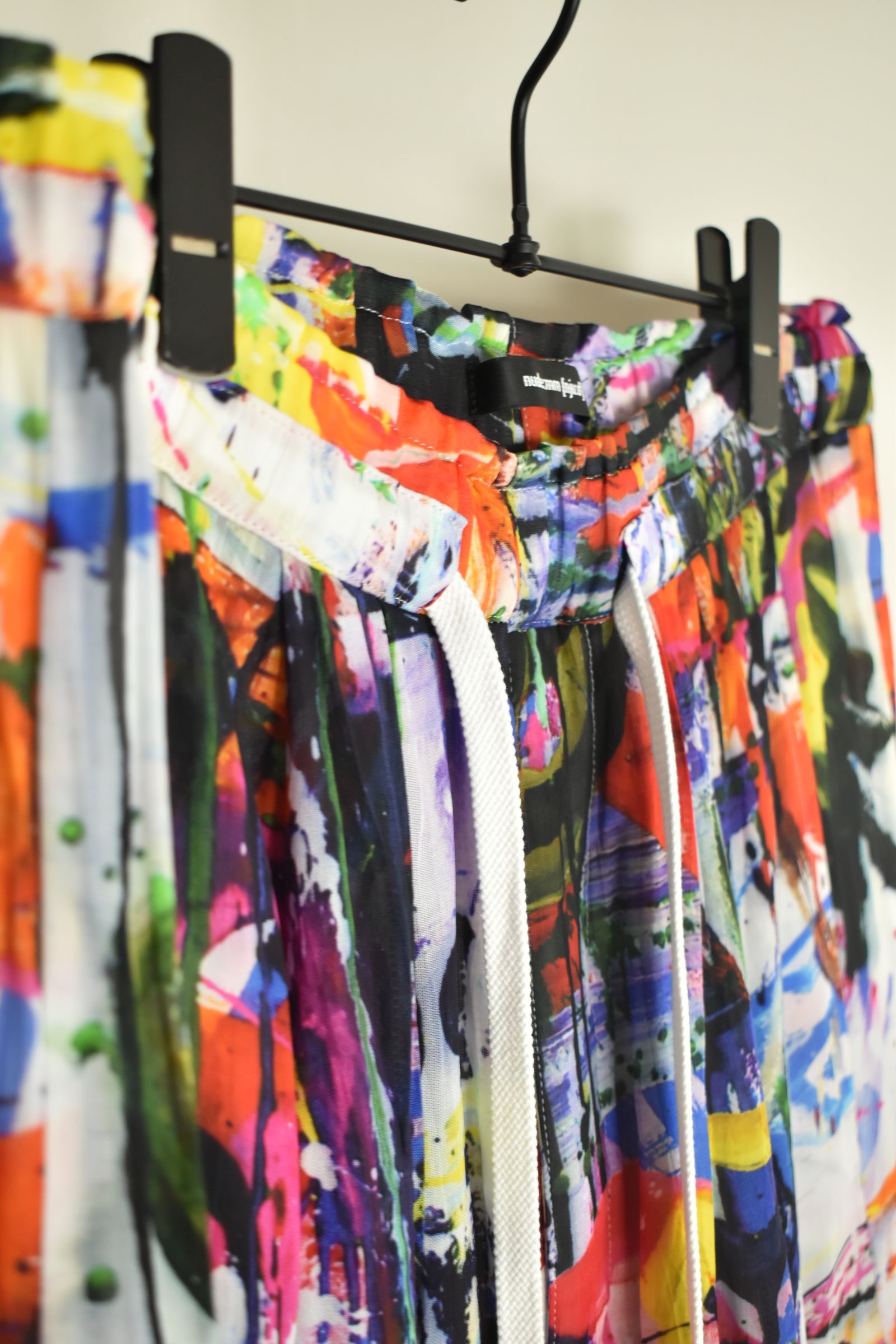 Rayon Chiffon Inkjet Print Wide Cropped Easy Pants"Color Print" / レーヨンシフォンインクジェットプリントワイドクロップドイージーパンツ"カラープリント"