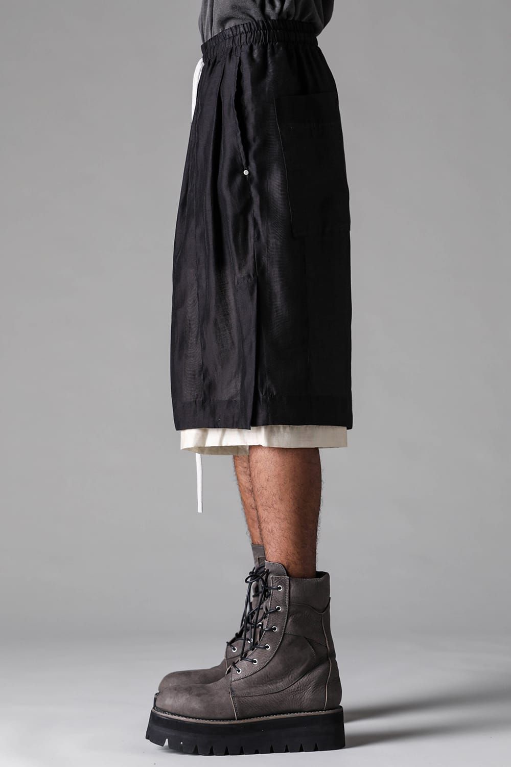 《2027SS先行予約》Layerd Wide Shorts"Black" / レイヤードワイドショーツ"ブラック"