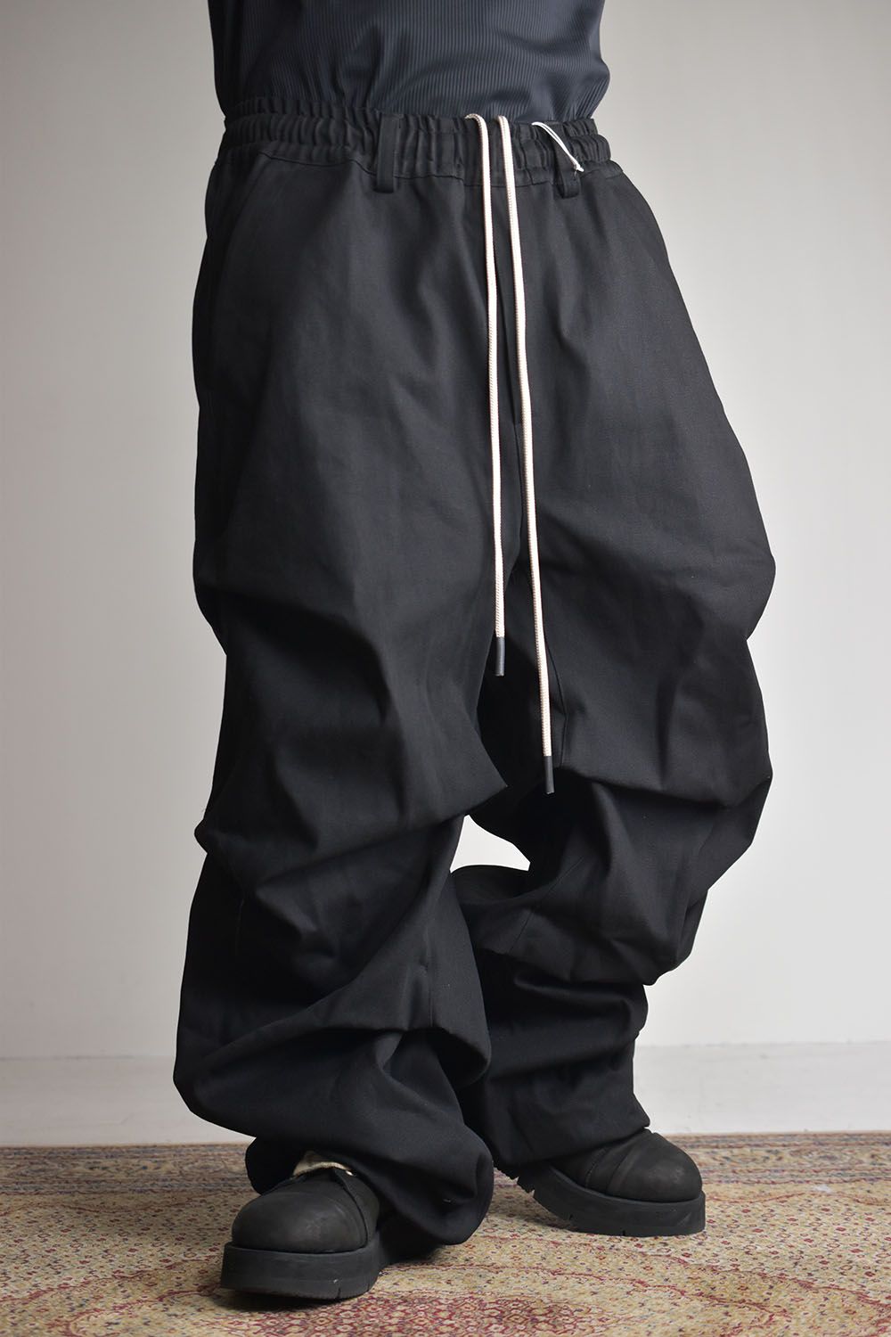 《2025AW先行予約》Denim Tuck Wide Pants"Black/Navy"/デニムタックワイドパンツ"ブラック/ネイビー"