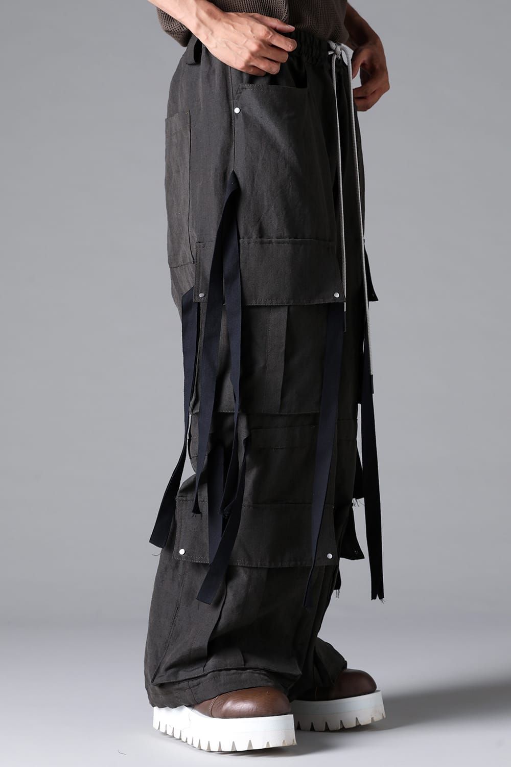 《2026SS先行予約》Cargo Wide With Hangingstraps Pants"Black / Stone /Khaki /D.Grey / ST×GY" / カーゴワイドウィズハンギングストラップパンツ"ブラック/ストーン/カーキ/ダークグレー/ストライプ×ダークグレー"
