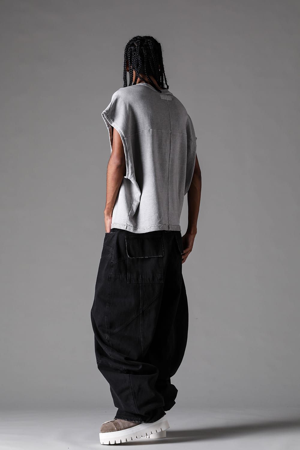 《2027SS先行予約》Sumi Dyed Lightweight French Terry Over Sized Tank"L.Grey  / D.Grey" / 墨染ミニ裏毛オーバーサイズタンク"ライトグレー / ダークグレー"