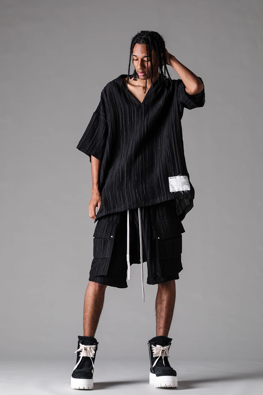 《2027SS先行予約》Ripple Sheer Shorts"Black" / リップルシアーショーツ"ブラック"