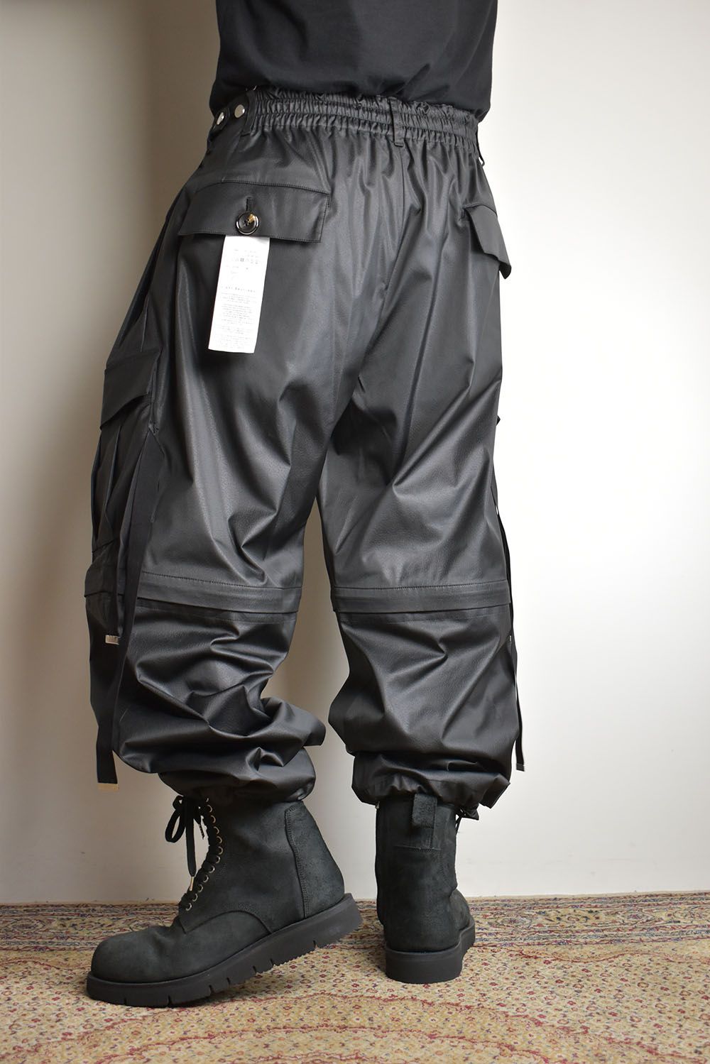 Fake Fake Leather Detachable Cargo Pants"Black"/フェイクフェイクレザーデタッチャブルカーゴパンツ"ブラック"