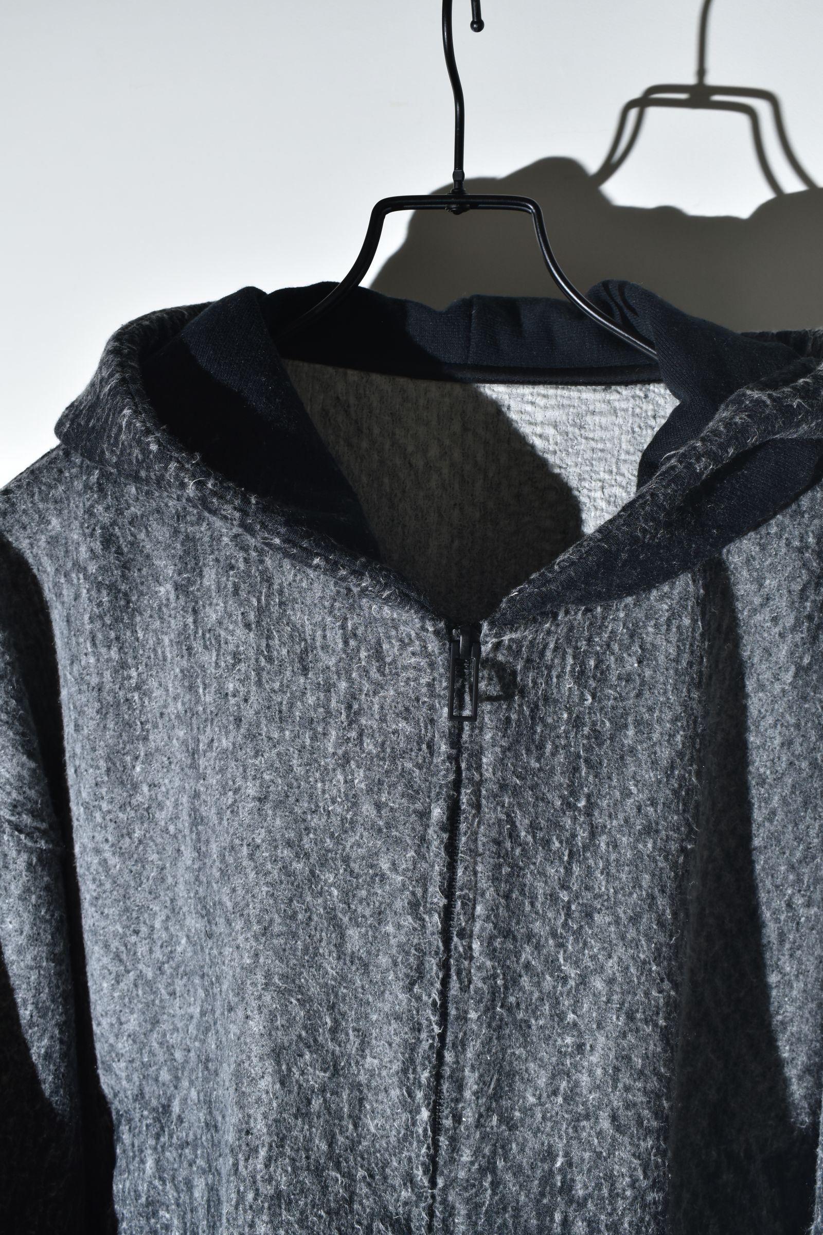 Gradient Needle Punch Double Zip Hoodie "Black Based" / グラデーションニードルパンチダブルジップフーディ"ブラックベース"