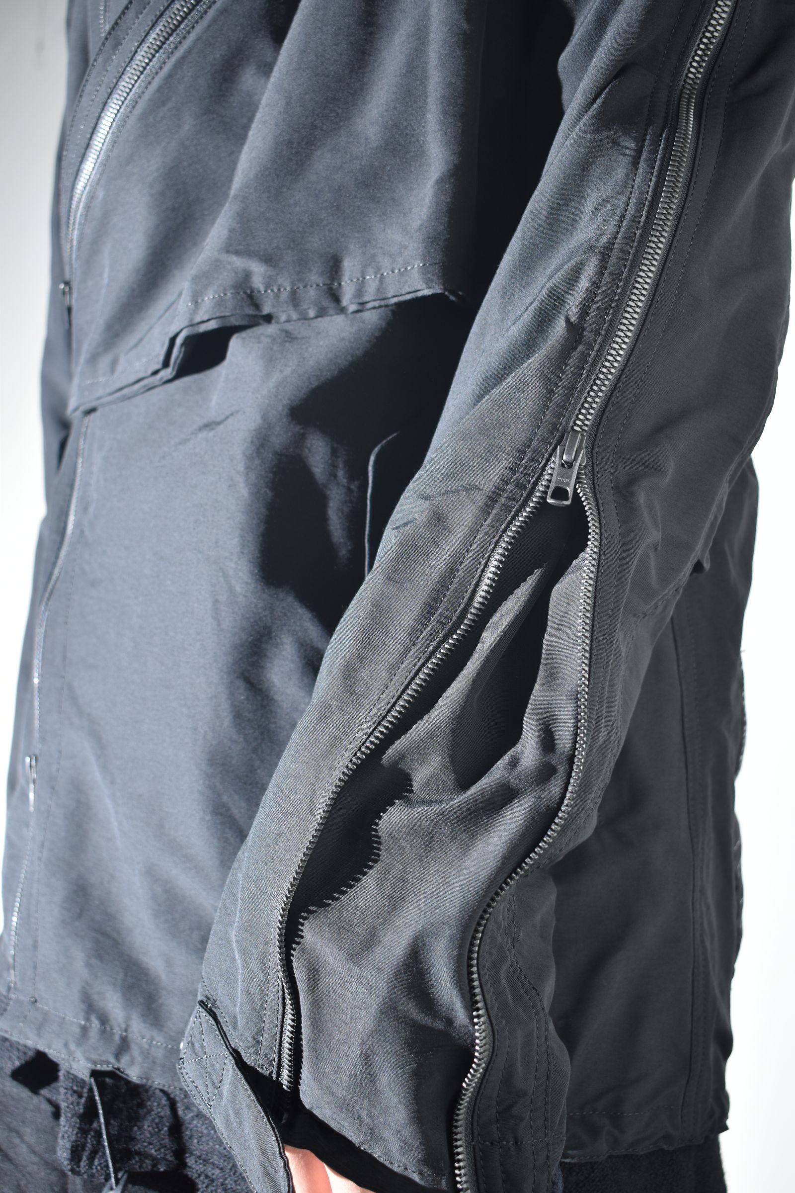 Multi Zip Short Mods Coat"Black" / マルチジップショートモッズコート"ブラック"