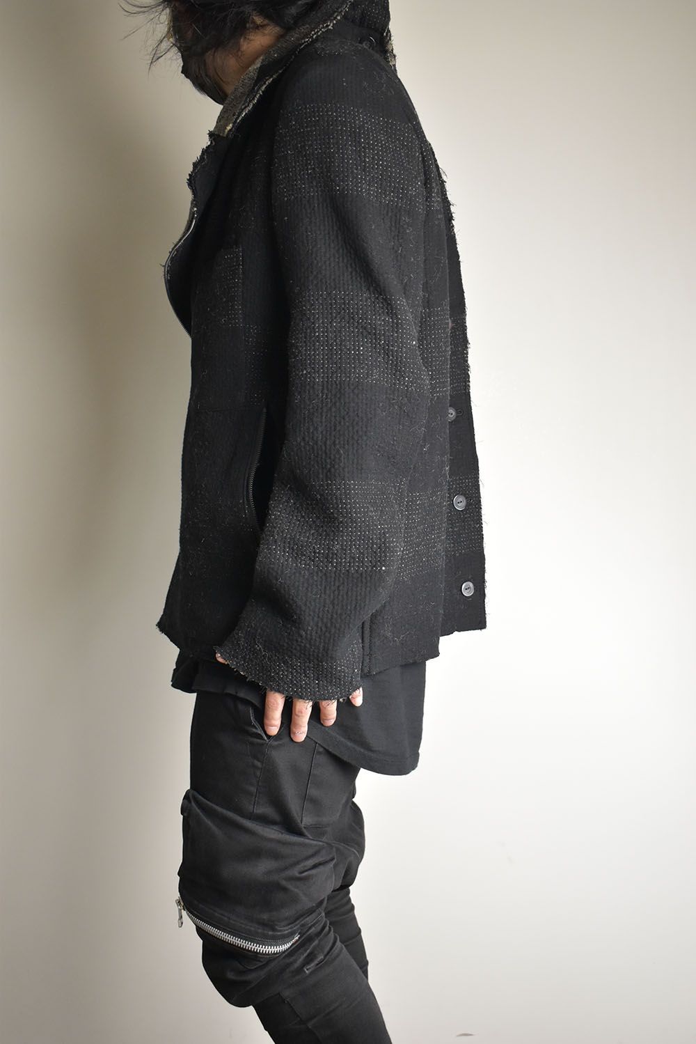 REVERSIBLE ZIP UP JACKET"Black"/リバーシブルジップアップジャケット"ブラック"