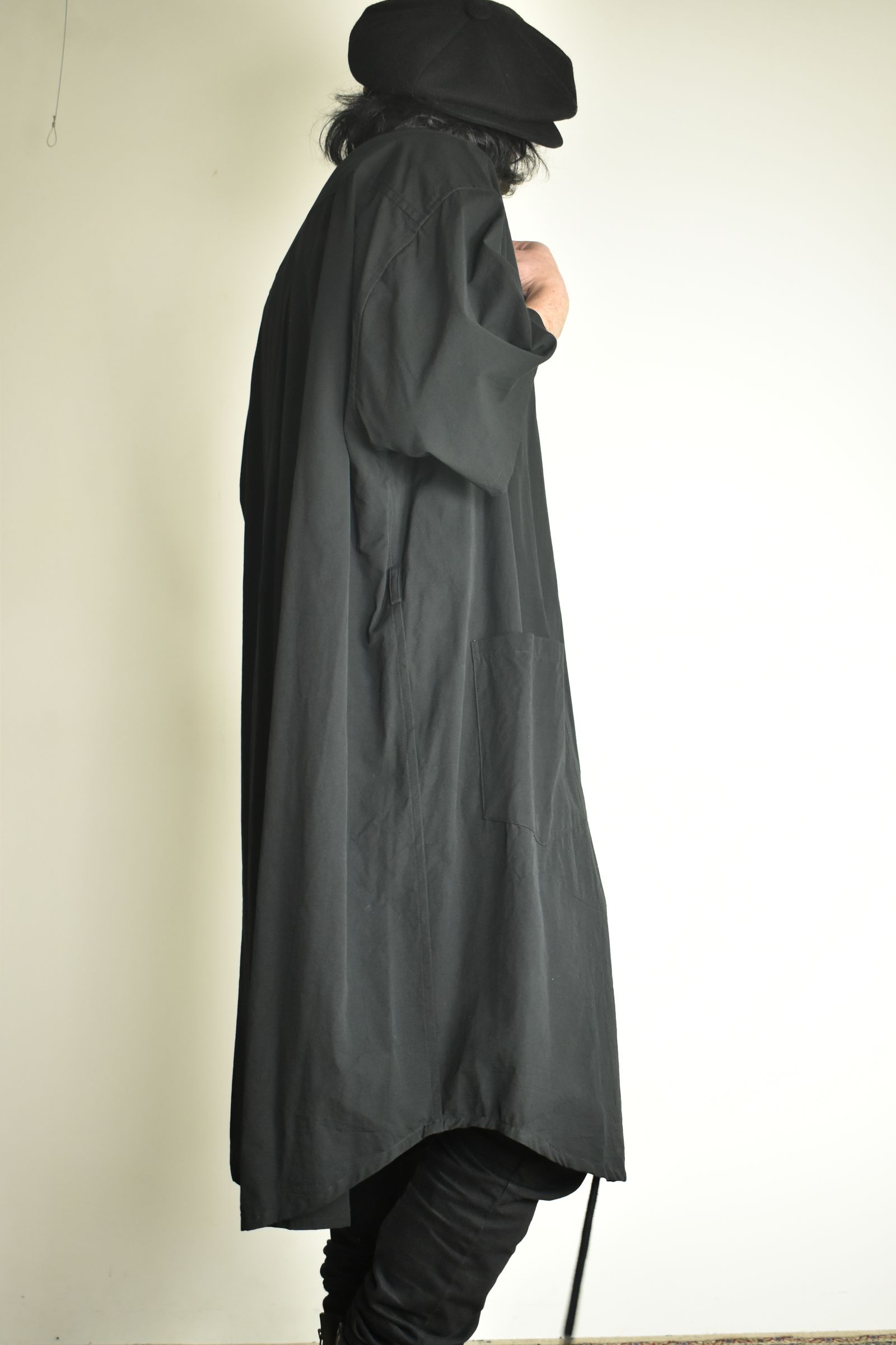 Cotton Broad Short-Sleeved Big Shirt &Dress"Black" / コットンブロード半袖ビッグシャツ / ワンピース"ブラック"