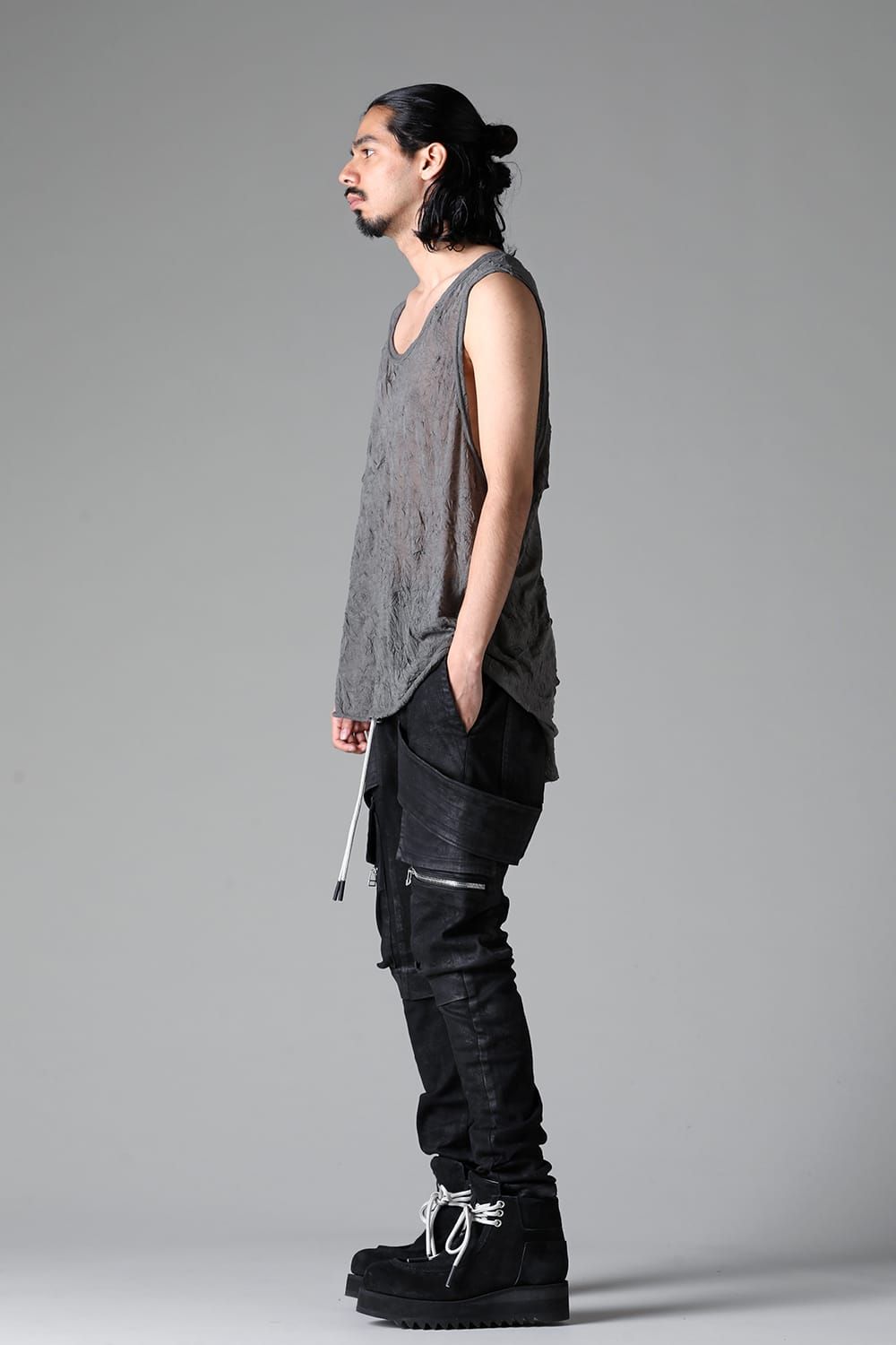 《2025AW先行予約》Gauze Washer Tank Top"Black / Grey / Ivory /Beige" /ガーゼワッシャタンクトップ"ブラック / グレー / アイボリー /ベージュ"