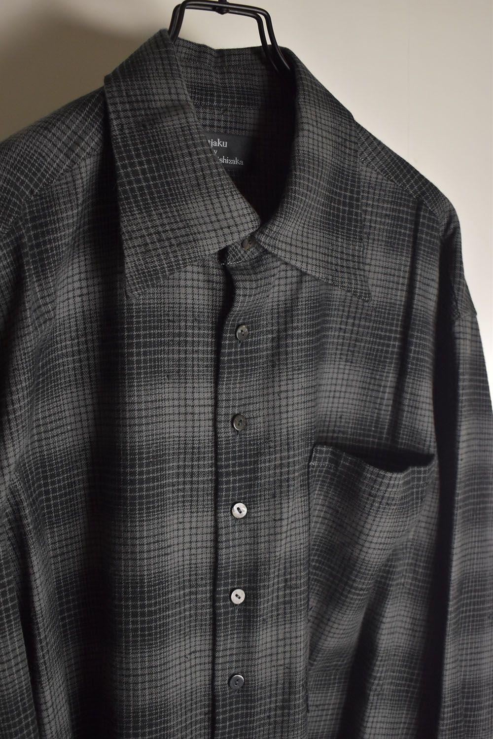 Over Sized Check Shirts"Grey" / オーバーサイズドチェックシャツ"グレー"
