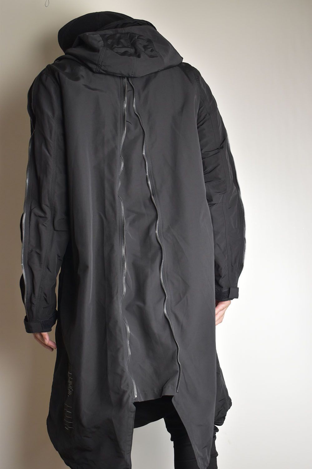 MULTI ZIP MILITARY HOODIE COAT"Black"/マルチジップミリタリーフーディコート"ブラック"